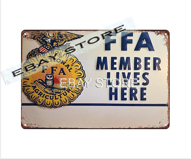 1960’s FFA Member Lives Here retro tin sign antique-style prints plaque