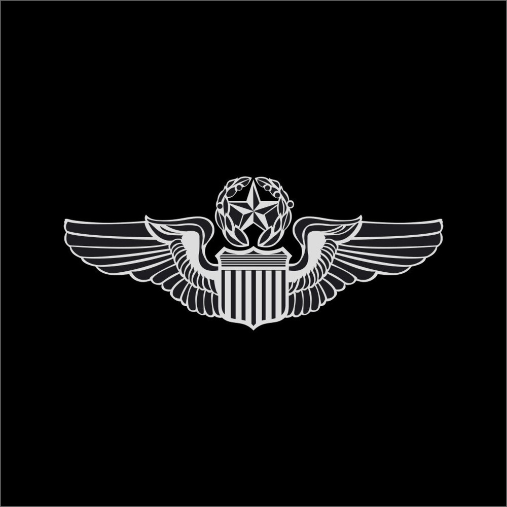 US Air Force Command Pilot Wings Military 1 Color Window Wall Vinyl Decal