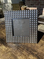 SixTrees Geometric Textured Silver Toned Chunky Picture Frame