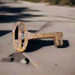 Galvanized 3D Wall Hanging Metal Rusty Large Key 10.25″ x 6.25” Décor Primitive
