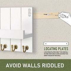 Key Holder for Wall – Decorative Mail Organizer Wall Mount with 5 Key Hooks f…