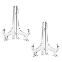 10Pcs Reusable Transparent Plastic Plate Display Stands for Decoration