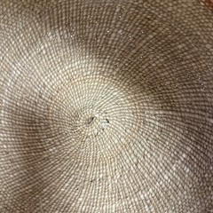 Patterned Woven Basket 12″ Organic, Rustic Organizing -Auburn Stripe Iringa