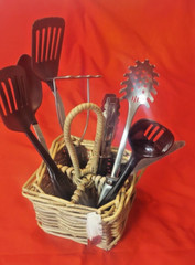 SALE! Vintage Style Rustic Rattan Condiments Cutlery Storage Holder Basket