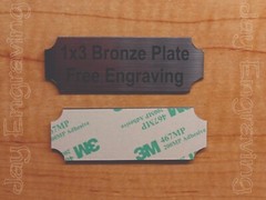 Custom Engraved 1×3 Brushed Finish Gold Silver Copper or Bronze Plaque Plate Tag