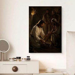 Jesus Washing Feet Canvas Art Christian Wall Decor Custom Religious Photo Gift