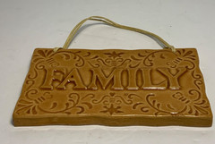 Handmade Ceramic Tile Hanging ‘Family’ Sign 7.75 in.