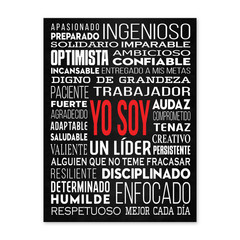 HoneyKick «Yo Soy» I AM Affirmations Motivational Wall Art Poster 12×16 Black