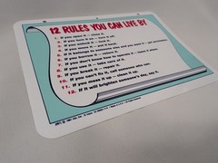 Vintage 1981 Scroll Sign 12 Rules You Can Live By Hershey Park PA FAST Shipping