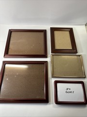 Lot Of 5 Picture Frames 4 Wood 1 Metal 2 8×10 1 5×7 1 6×8 1 4×6