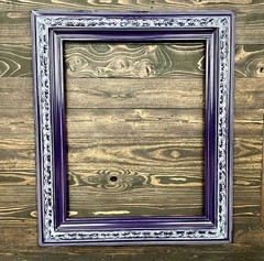 8 x 10In stock – wood picture frame with compo ornate trims Distressed PURPLE