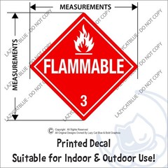 Flammable Decal Sticker Warning Red Diamond Work Shop Explosives Caution Danger