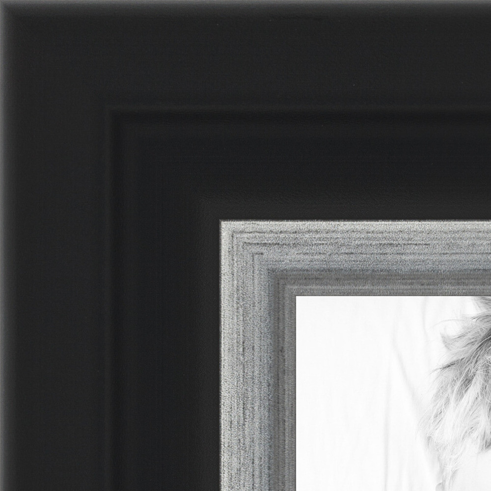 ArtToFrames 1.25″ Custom Poster Frame Black Velvet w Silver 4691 Large