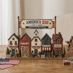 USA 250th Anniversary Wooden Village Decor – 1776–2026 Patriotic Keepsake