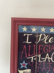Pier 1 Patriotic Pledge Of Allegiance Framed Picture 12-3/4” X 24-1/2” Brand New
