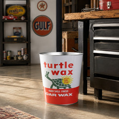 Turtle Wax Metal Waste Basket 2.25 Gallon Garage Trash Can Man Cave Decor