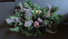 Vintage Beaded Sugared Faux Mixed Fruit Candle Centerpiece