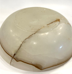 Onyx Bowl Brown Streaks 8 Inches Diameter Art Decorative