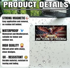 Magnet 250 Anniversary Magnetic Sign Bumper Sticker America National Flag Eagle