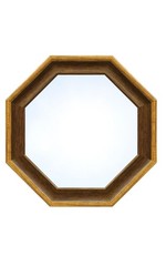 NIKOKIRA Moco Octagonal Tabletop Mirror, Wall-Mounted, 19.5cm, Small, Brown, Mad