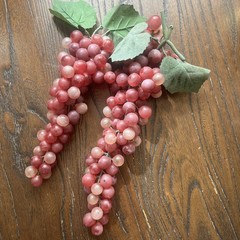 2 Vtg Grape Clusters Rubber Large Mid Century Modern Set Fake Fruit Decor 14″