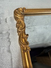 Vintage Style Gold Ornate Framed Rectangle Accent Mirror Wall Mounted 17.5 x 12″