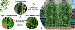 Artificial Bamboo Screen – 39in Solid Wood Base with 16 Thick Faux Stalks &