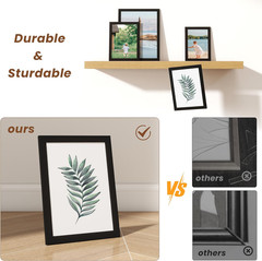 6X8 Picture Frame Set of 2,Display Pictures 6″X8″,Black Photo Frame with Shat…