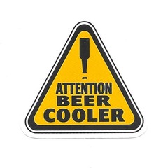 Attention Beer Cooler Sticker Funny Warning Sign Vinyl Decal Hard Hat PPE Garage