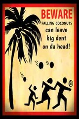FALLING COCONUTS! 8″X12″ METAL SIGN LUAU TIKI BAR BEACH POOL PARTY HOT TUB DECOR