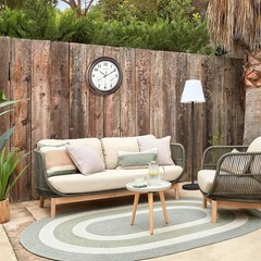 Outdoor Clocks Waterproof, 18 in Large Outdoor Clock for Patio w/Thermometer Hyg