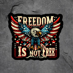 Freedom Sticker Vinyl Decal Eagle Patriotic American Flag Military Art 5″