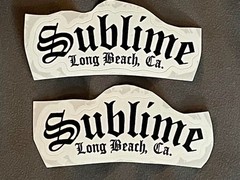Lot of 2 SUBLIME 1″ x 3″ Band Logo STICKERS Black White FAST! FREE SHIP!