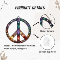 Galaxy Peace Sign Acrylic Suncatcher, Cosmic Peace Symbol Window Hanging Decor