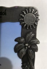 Hermosa Beach California Palm Tree Silver Picture Frame Very Pretty New