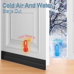 Beoguy Door Draft Stopper, Adjustable Sweep for Bottom of 39IN, Black