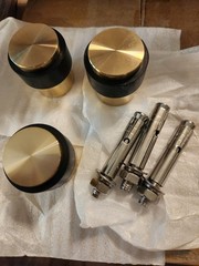 3 Pack Floor Door Stopper Solid Stainless Steel Heavy Duty w/ Rubber Bumper Gold