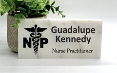 Nurse Practitioner Personalized Marble Desktop Plaque – Custom Name & Job Title
