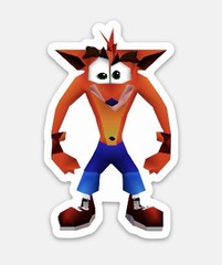 3” Crash Bandicoot Sticker Matte Finish Video games PlayStation Dishwasher Safe