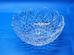 Gorham Cherrywood Lead Crystal Bowl 10” Yugoslavia Vintage