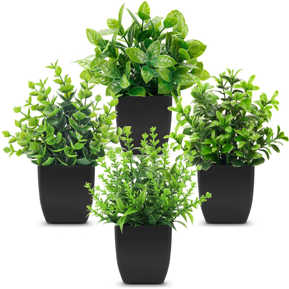 Artificial Potted Plants Faux Indoor Desk Office Bathroom Farmhouse Decor