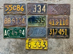 Old Craft Mixed State Canada Decorator Flea Market License Plate Lot 1929 – 1965