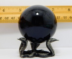 Black Obsidian Sphere – 2″ Inches with cobra stand
