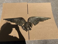 Bald Eagle American Plaque in Solid Cast Brass 43 x 12 In. Wingspan GREAT DETAIL