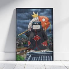 Snorlax Akatsuki Naruto Crossover Anime Poster Pokemon Magikarp Print Wall Art