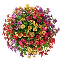 Artificial Hanging Basket, UV Resistant Daisy Eucalyptus for Porch Yard Decor