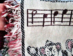 NEW 46″ x 60″ Easy Care «CHRISTMAS MICE» Sears Natural Cotton AFGHAN COLLECTION