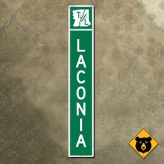 Laconia New Hampshire town line city limit sign 2010 8×48
