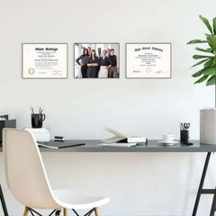 8.5×11 Front Loading Document Picture Frame, Black, Set of 3