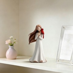 Cardinal & Angel Remembrance Figurine Peace Memorial Statue Hand-made 5.5″ NEW